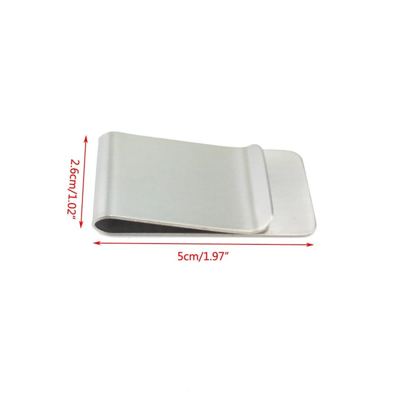 yueton Pack of 3 Brushed Stainless Steel Slim Money Clip Credit Card Cash Holder - Men's Fashion Travel Accessory - Image 2